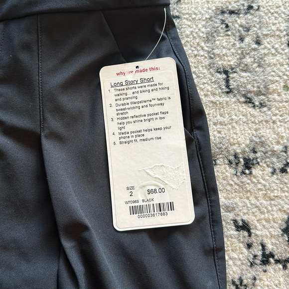 NWT Lululemon Athletica Long Story Short Shorts Black High Rise Women's Size 2 - Picture 6 of 14